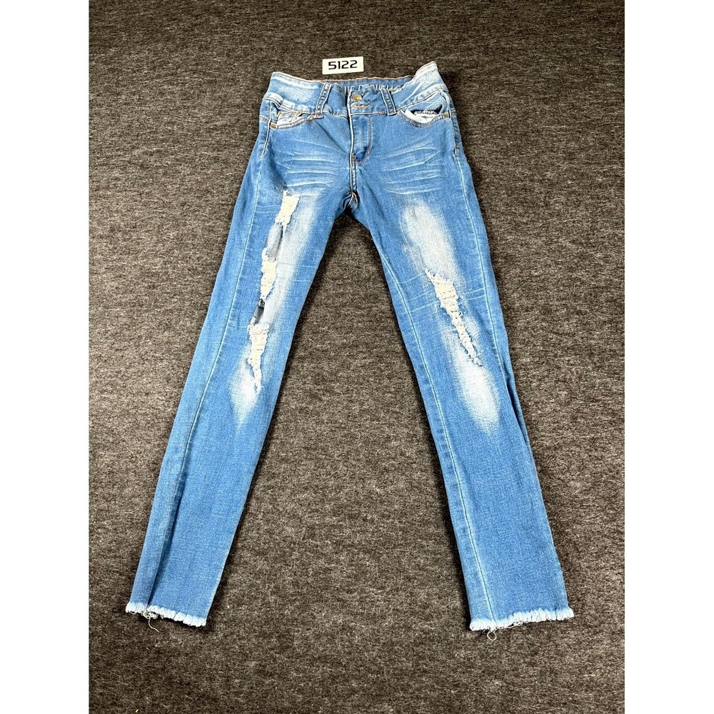 Blue Republic Jeans Womens 3 Denim Stretch Distressed Frayed Hem Skinny Leg